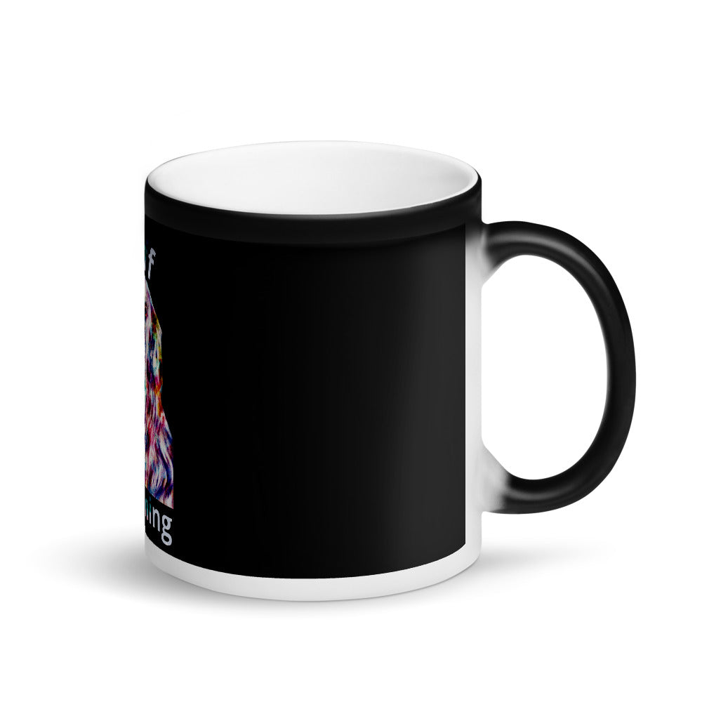 Ruff Morning Golden Retriever Rainbow Black Magic Mug